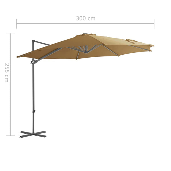 Sonnenschirm mit Tragbarem Sonnenschirmständer Taupe