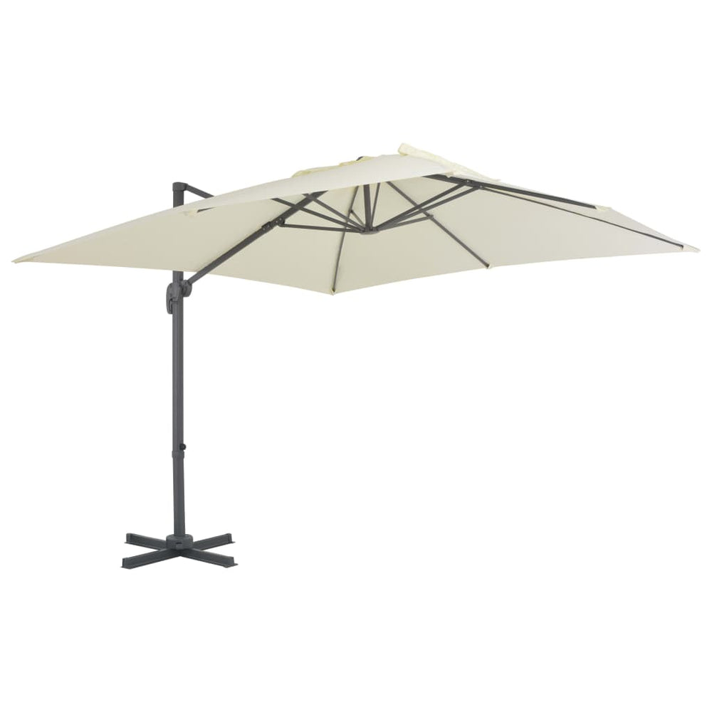vidaXL Parasol with Portable Parasol Stand Sand White