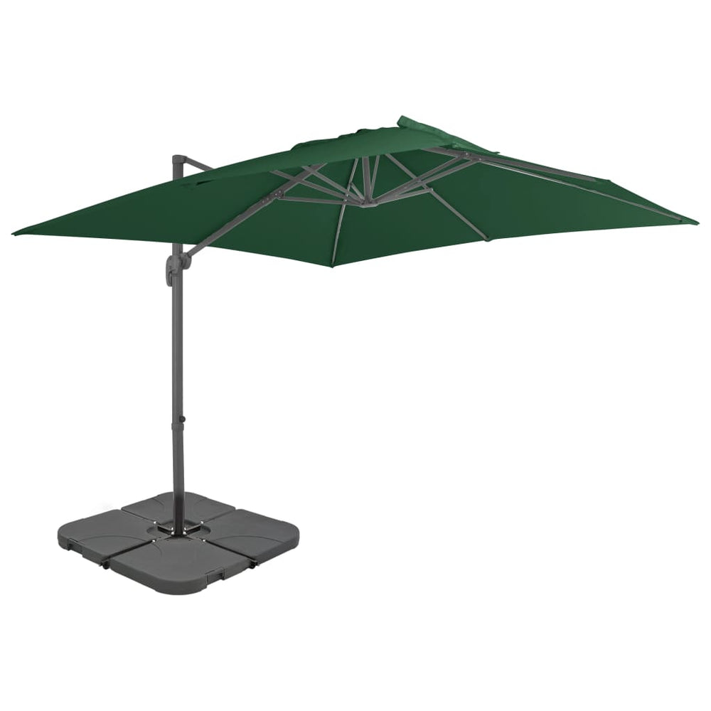 vidaXL Parasol with Portable Parasol Stand Green