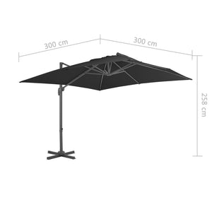 Sonnenschirm mit Tragbarem Sonnenschirmständer Anthrazit