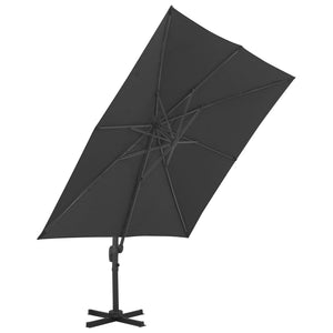 Sonnenschirm mit Tragbarem Sonnenschirmständer Anthrazit