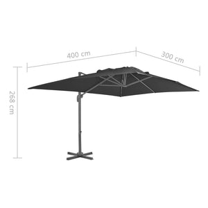 Sonnenschirm mit Tragbarem Sonnenschirmständer Anthrazit