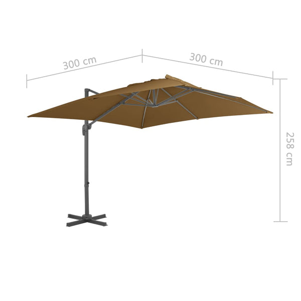 Sonnenschirm mit Tragbarem Sonnenschirmständer Taupe
