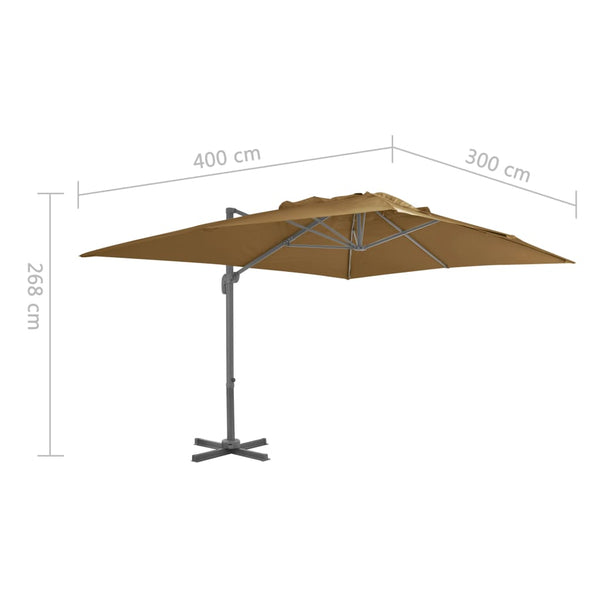 Sonnenschirm mit Tragbarem Sonnenschirmständer Taupe