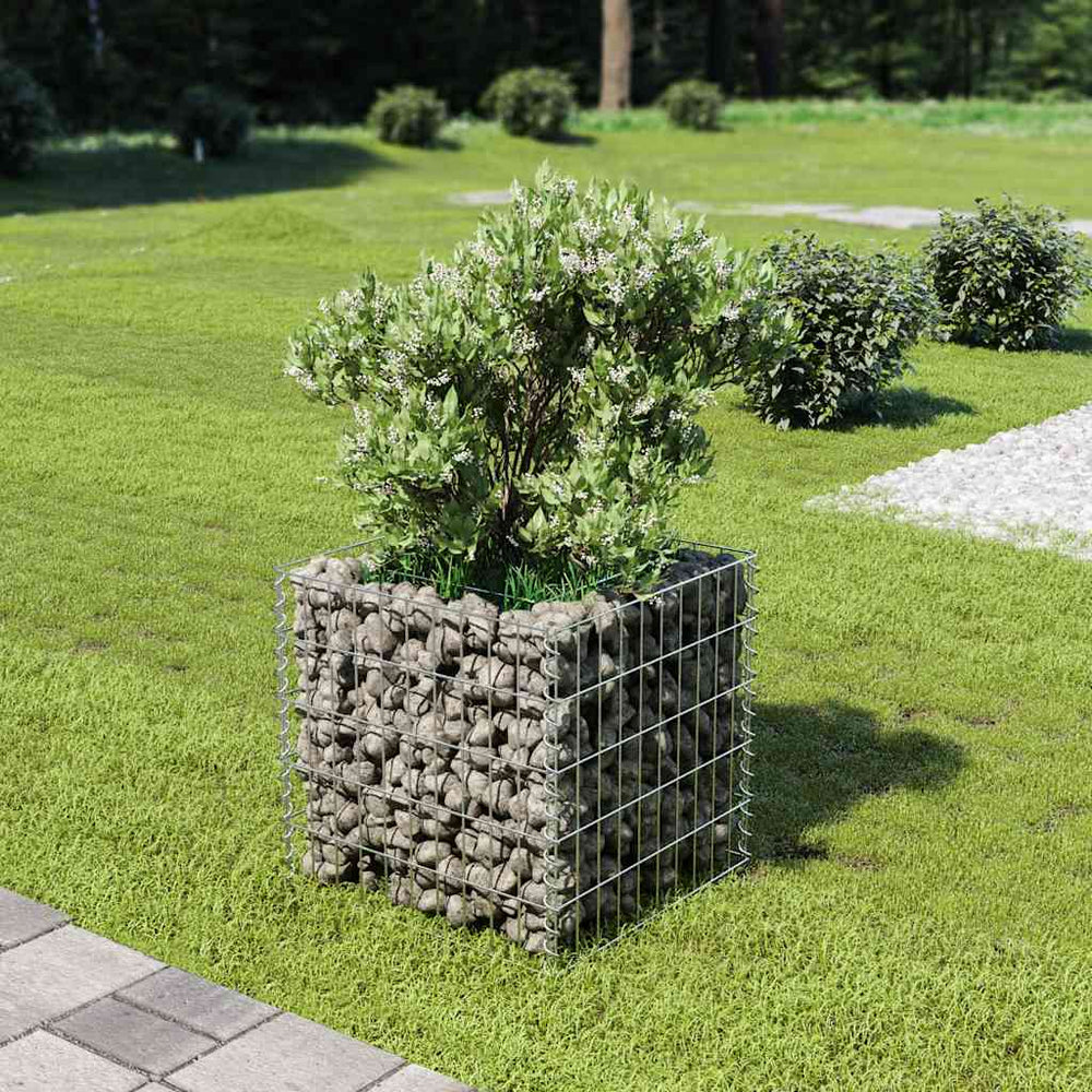 Gabionen-Hochbeet Verzinkter Stahl 50×50×50 cm