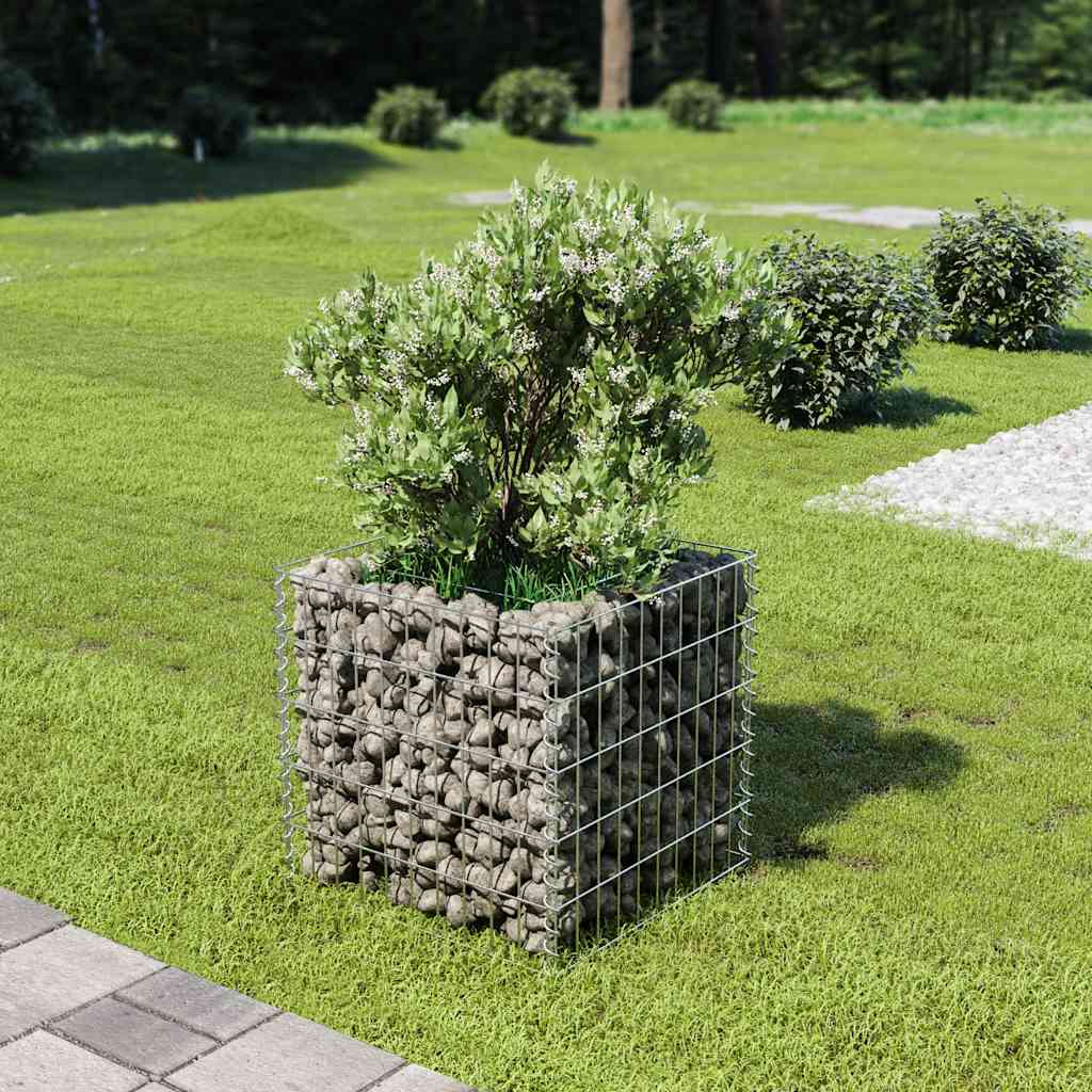 Gabionen-Hochbeet Verzinkter Stahl 50×50×50 cm