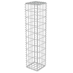 Gabionenwand mit Abdeckung Verzinkter Stahl 20×20×100 cm