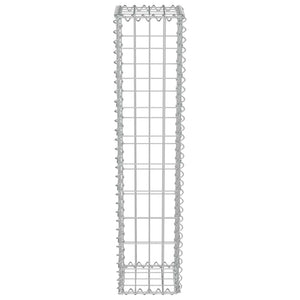 Gabionenwand mit Abdeckung Verzinkter Stahl 20×20×100 cm