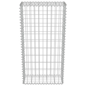 Gabionenwand mit Abdeckung Verzinkter Stahl 50×20×100 cm