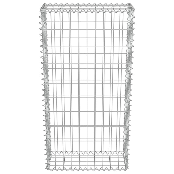 Gabionenwand mit Abdeckung Verzinkter Stahl 50×20×100 cm