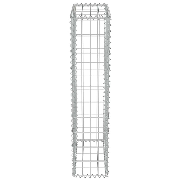 Gabionenwand mit Abdeckung Verzinkter Stahl 50×20×100 cm