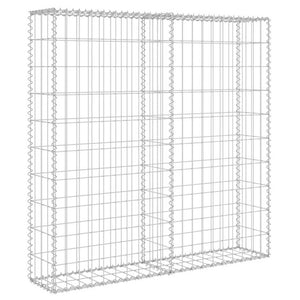 Gabionenwand mit Abdeckung Verzinkter Stahl 80×20×100 cm