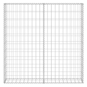 Gabionenwand mit Abdeckung Verzinkter Stahl 80×20×100 cm