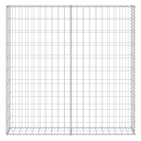 Gabionenwand mit Abdeckung Verzinkter Stahl 80×20×100 cm