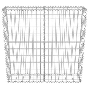 Gabionenwand mit Abdeckung Verzinkter Stahl 100×20×100 cm