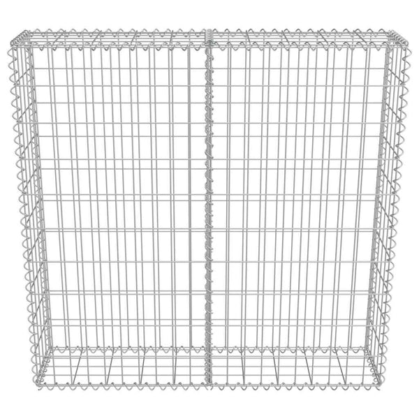 Gabionenwand mit Abdeckung Verzinkter Stahl 100×20×100 cm
