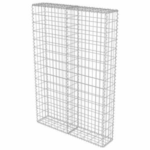 Gabionenwand mit Abdeckung Verzinkter Stahl 100×20×150 cm