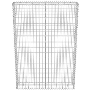 Gabionenwand mit Abdeckung Verzinkter Stahl 100×20×150 cm