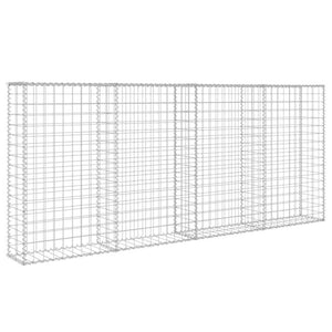 Gabionenwand mit Abdeckung Verzinkter Stahl 200×20×85 cm