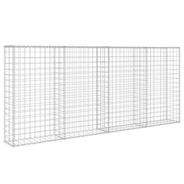 Gabionenwand mit Abdeckung Verzinkter Stahl 200×20×85 cm