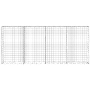 Gabionenwand mit Abdeckung Verzinkter Stahl 200×20×85 cm