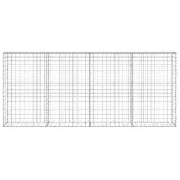 Gabionenwand mit Abdeckung Verzinkter Stahl 200×20×85 cm