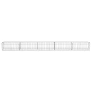 Gabionenwand mit Abdeckung Verzinkter Stahl 600×50×50 cm