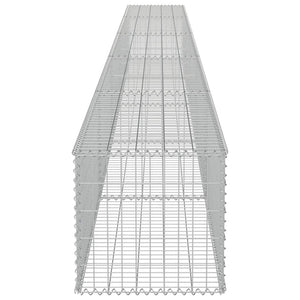 Gabionenwand mit Abdeckung Verzinkter Stahl 600×50×50 cm