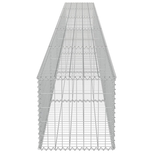 Gabionenwand mit Abdeckung Verzinkter Stahl 600×50×50 cm