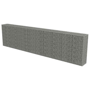Gabionenwand mit Abdeckung Verzinkter Stahl 600×50×150 cm