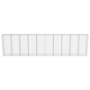 Gabionenwand mit Abdeckung Verzinkter Stahl 600×50×150 cm
