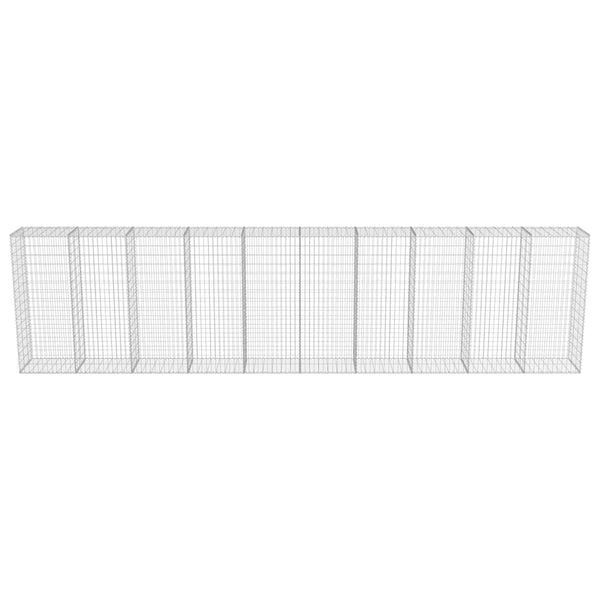 Gabionenwand mit Abdeckung Verzinkter Stahl 600×50×150 cm