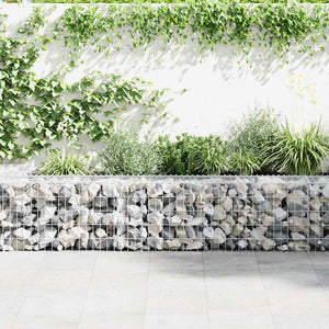 Gabionenwand mit Abdeckung Verzinkter Stahl 600×30×50 cm