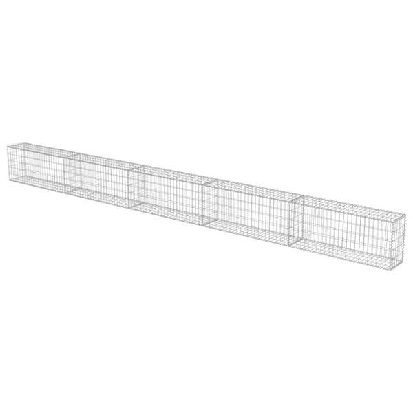 Gabionenwand mit Abdeckung Verzinkter Stahl 600×30×50 cm