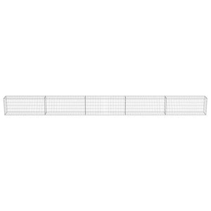 Gabionenwand mit Abdeckung Verzinkter Stahl 600×30×50 cm