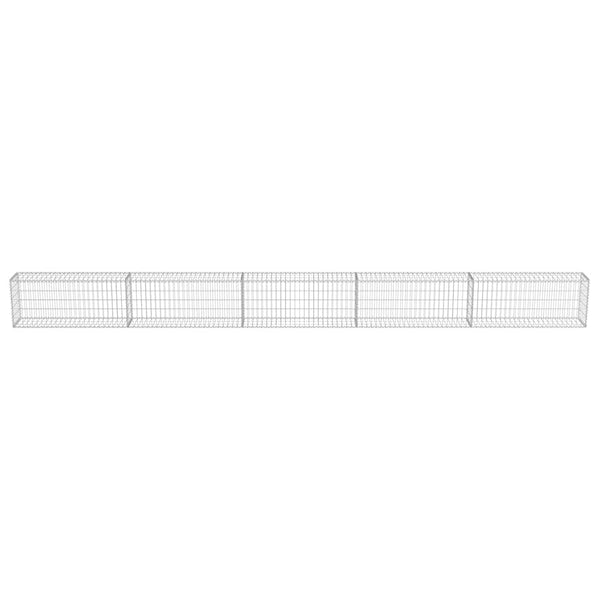 Gabionenwand mit Abdeckung Verzinkter Stahl 600×30×50 cm