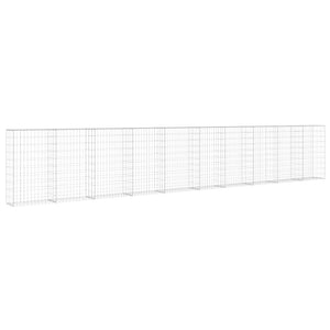 Gabionenwand mit Abdeckung Verzinkter Stahl 600×30×100 cm