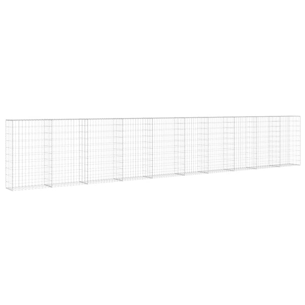 Gabionenwand mit Abdeckung Verzinkter Stahl 600×30×100 cm