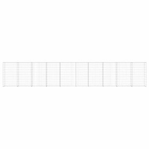Gabionenwand mit Abdeckung Verzinkter Stahl 600×30×100 cm