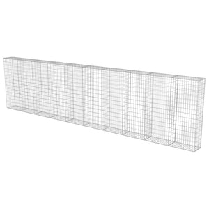 Gabionenwand mit Abdeckung Verzinkter Stahl 600×30×150 cm