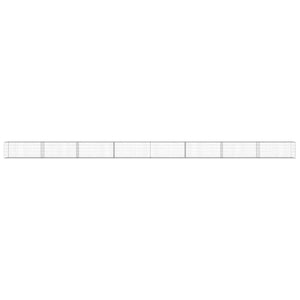 Gabionenwand mit Abdeckung Verzinkter Stahl 900×50×50 cm