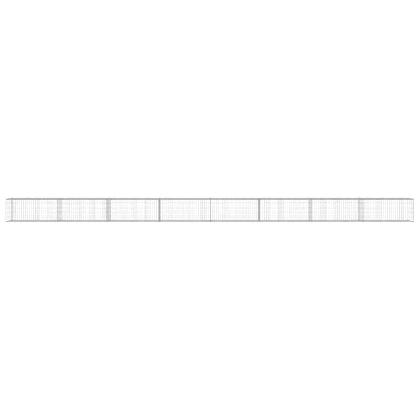 Gabionenwand mit Abdeckung Verzinkter Stahl 900×50×50 cm
