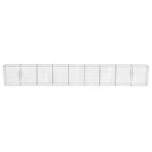 Gabionenwand mit Abdeckung Verzinkter Stahl 900×50×100 cm