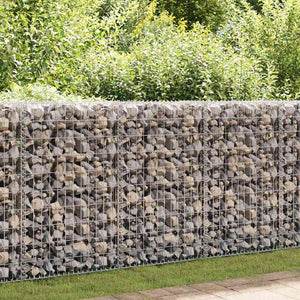 Gabionenwand mit Abdeckung Verzinkter Stahl 900×50×100 cm
