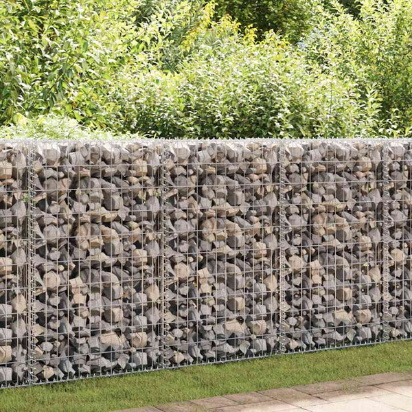 Gabionenwand mit Abdeckung Verzinkter Stahl 900×50×100 cm