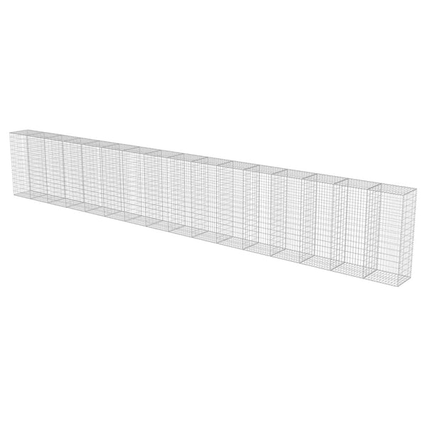 Gabionenwand mit Abdeckung Verzinkter Stahl 900×50×150 cm