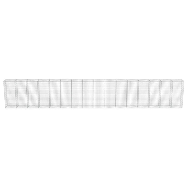Gabionenwand mit Abdeckung Verzinkter Stahl 900×50×150 cm