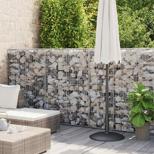 Gabionenwand mit Abdeckung Verzinkter Stahl 900×50×150 cm