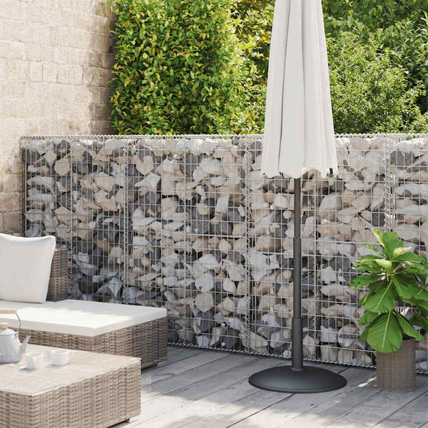 Gabionenwand mit Abdeckung Verzinkter Stahl 900×50×150 cm