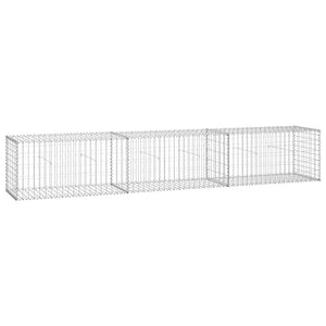 Gabionenwand mit Abdeckung 300×50×50 cm Verzinkter Stahl